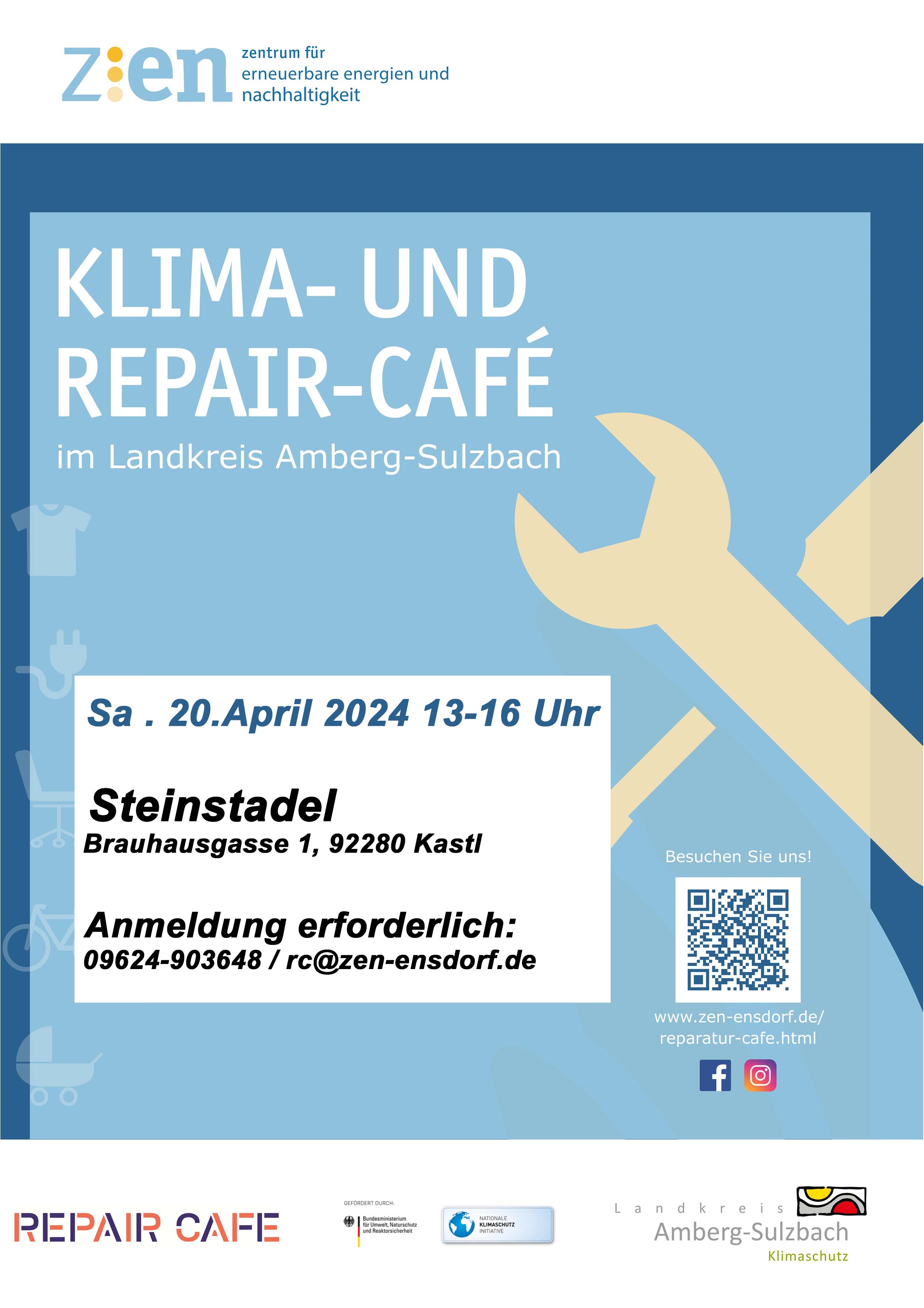 17.04.2024 - Klima- und Repair-Caf am 20.04.2024 im Steinstadel in Kastl